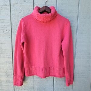 y2k Talbots Italian Yarn Turtleneck Angora Cashmere Wool Sweater sz Small Pink